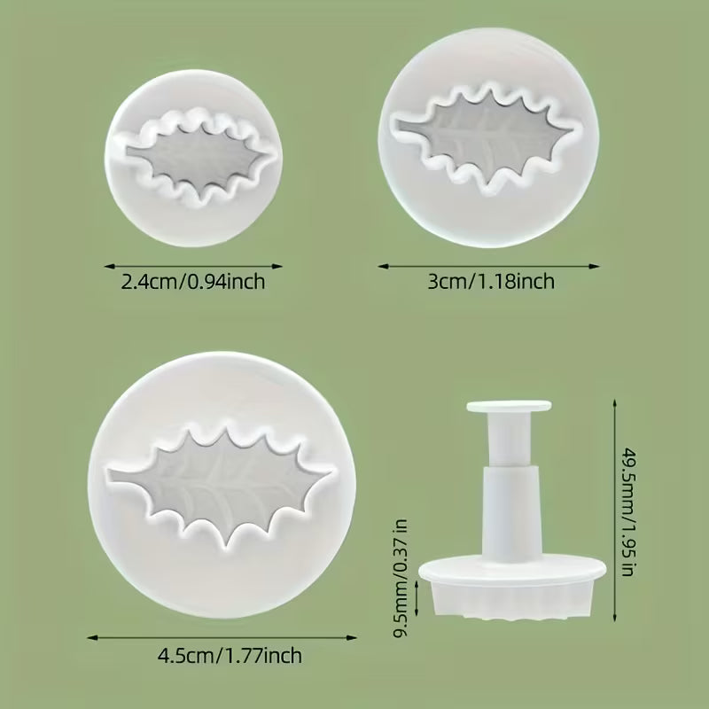 Christmas Leaf plunger 3pc