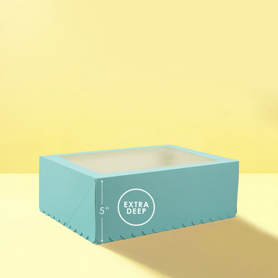 PAPYRUS Scalloped Tall Cupcake Box (12 hole) - PASTEL BLUE
