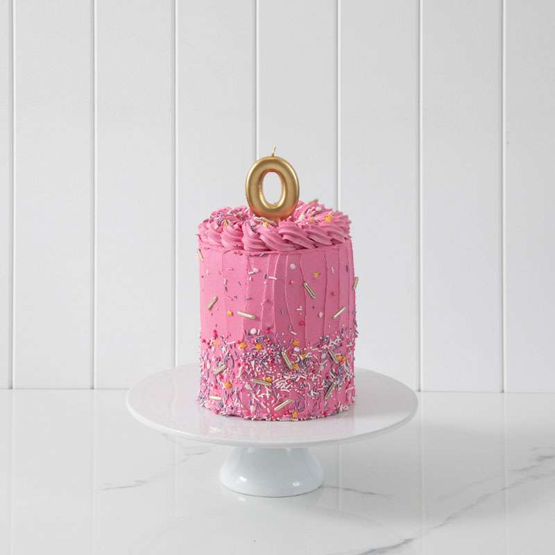 Number 0 Candle Gold Single – view 2