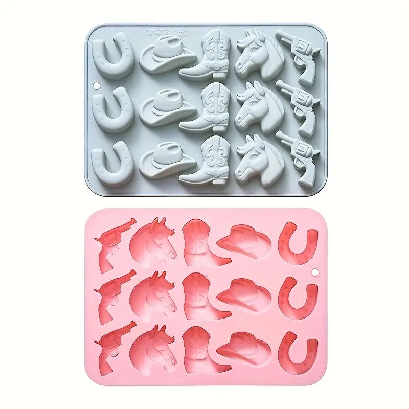 Cowboy Western Theme Silicone Mold