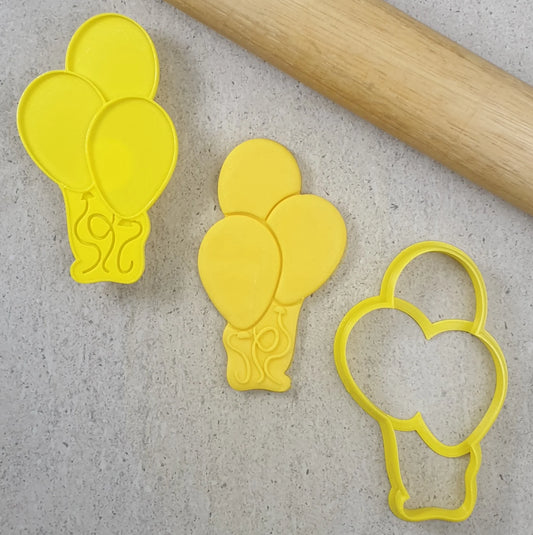 Cookie Cutter 3 Balloons Cutter and Embosser Stamp