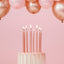 12cm Tall Cake Candles ROSE GOLD (Pack of 12)