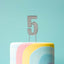 Cake Topper Bold Silver Number 5