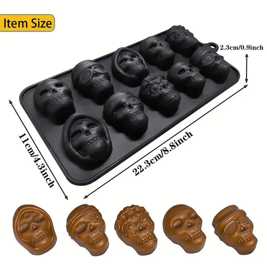 Silicone Skull Chocolate Mold Set (10 CAV)