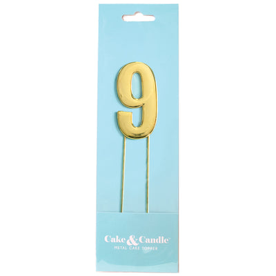 Cake Topper Bold Gold Number 9