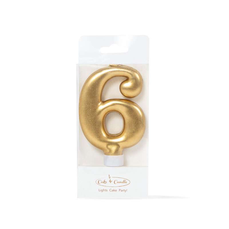 GOLD Candle - NUMBER 6