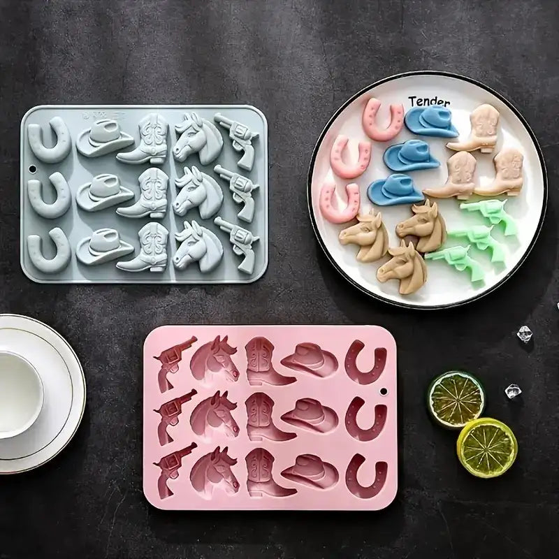 Cowboy Western Theme Silicone Mould – view 2