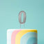 Cake Topper Bold Silver Number 0
