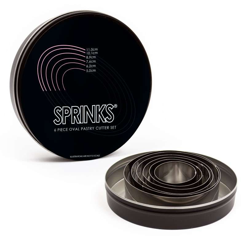 6-Piece OVAL Stainless Pastry Cutter Set - by Sprinks