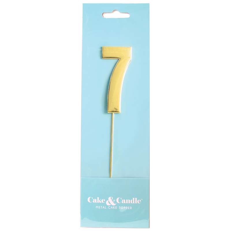 Cake Topper Bold Gold Number 7 – view 2