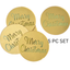 Merry Christmas Script Gold Disc Cake Toppers 5pc Set