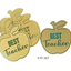 Best Teacher Gold Disc Cake Toppers 5pc Set