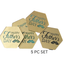 Father's Day with Moustache Gold Disc Toppers  5pc Set