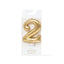 Number 2 | Candle | Gold | Single