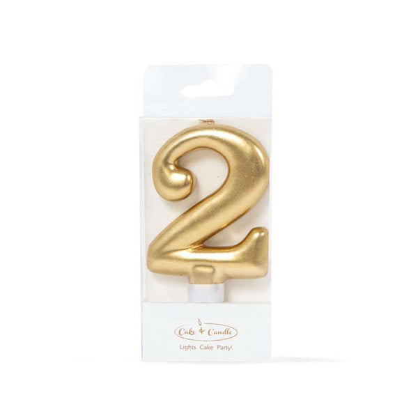 Number 2 | Candle | Gold | Single