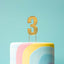 Cake Topper Bold Gold Number 3