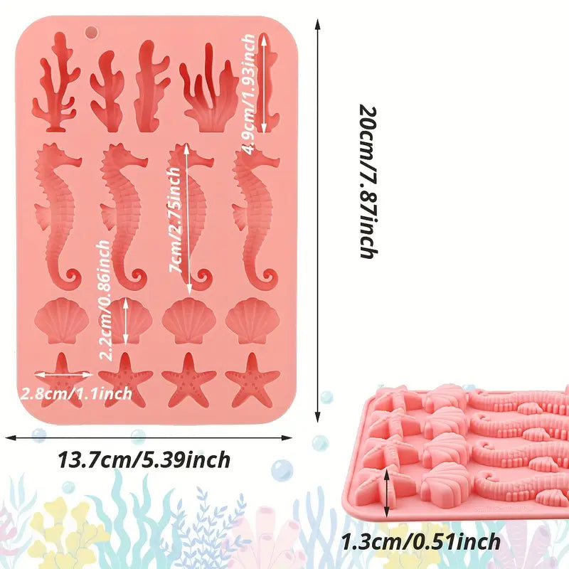 Seahorse & Shell & Starfish Chocolate Mould
