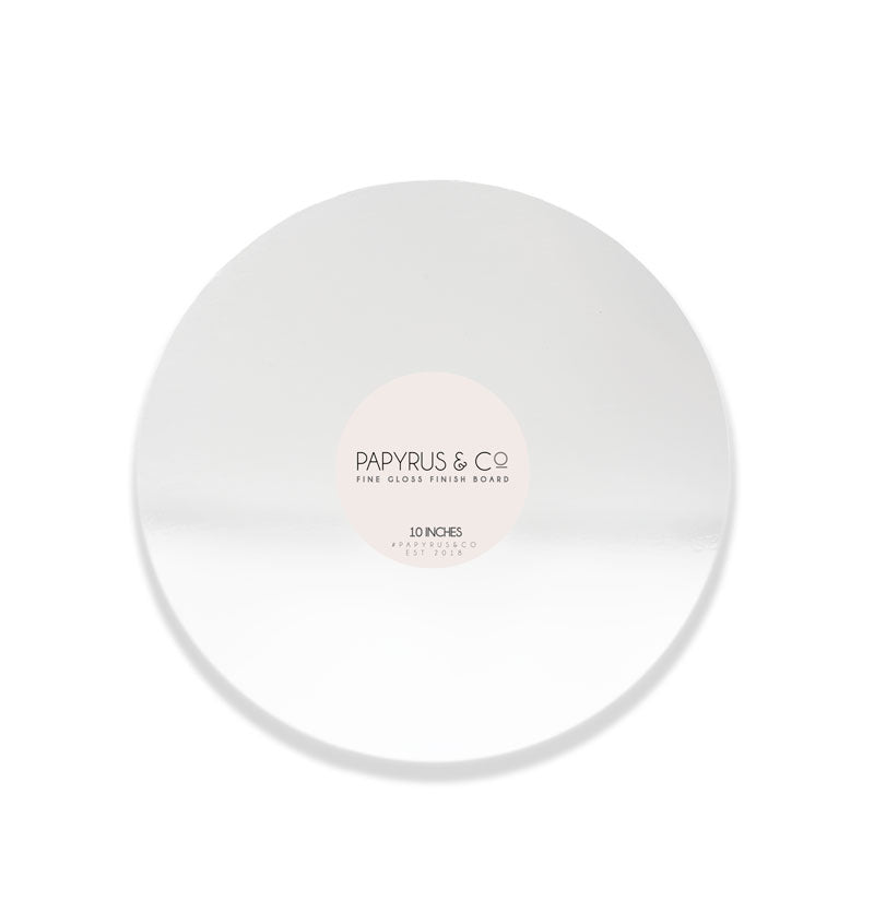 Cake Board Masonite Round Gloss White 10"