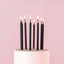 12cm Tall Cake Candles BLACK (Pack of 12)