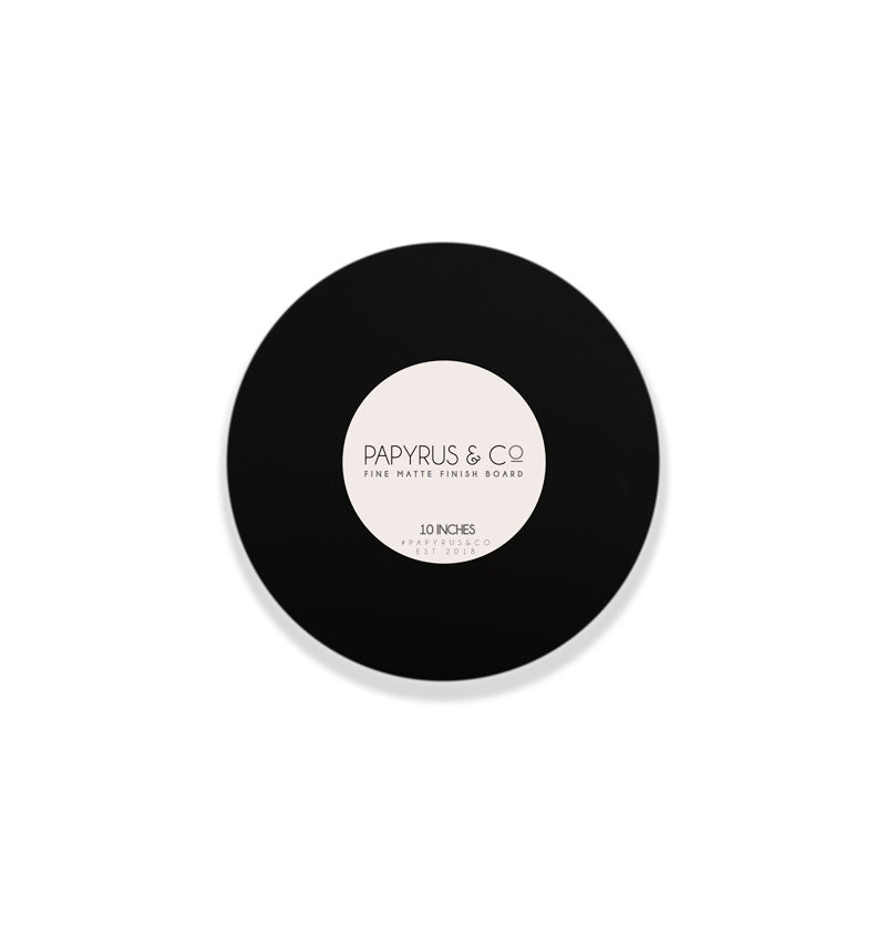 Cake Board Masonite Papyrus Black Matte 8" Round