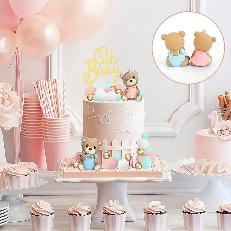 Pink Bear Adorable Cake Topper – view 2
