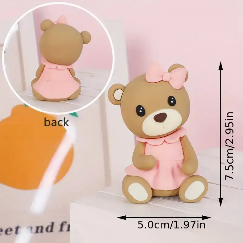 Pink Bear Adorable Cake Topper – view 3