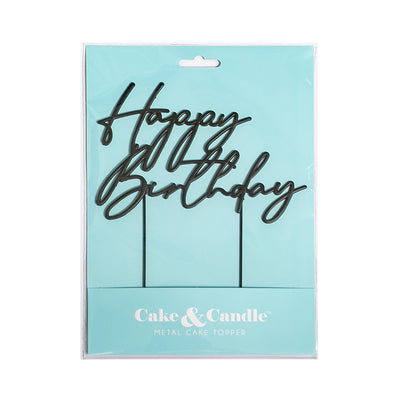 MATTE BLACK Metal Cake Topper - HAPPY BIRTHDAY 3