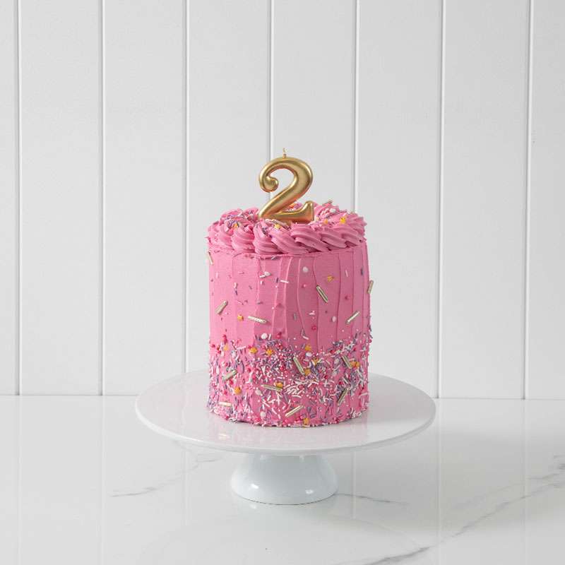 Number 2 Candle Gold Single – view 2