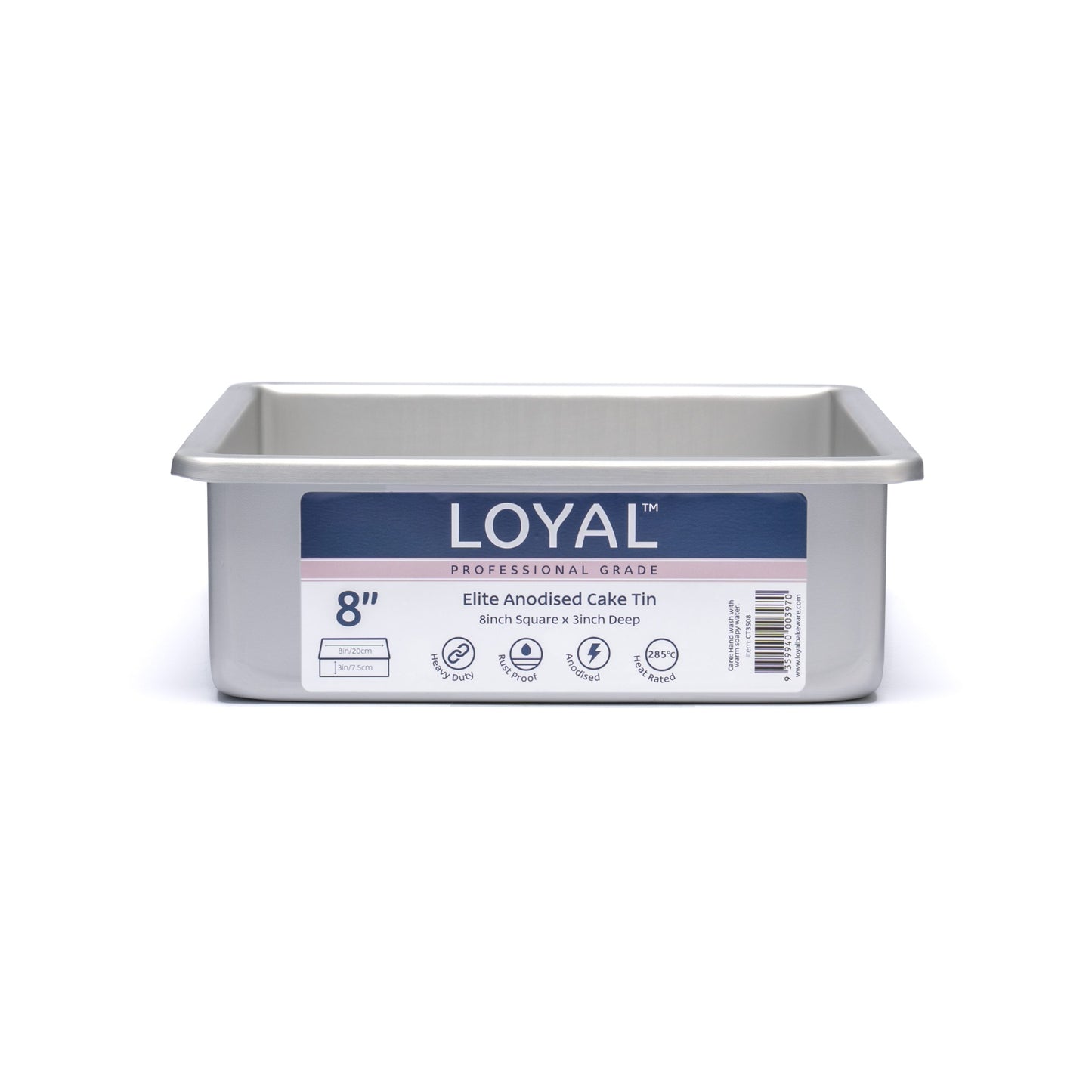 CAKE TIN LOYAL Elite Anodised Cake Tin Square (8in)