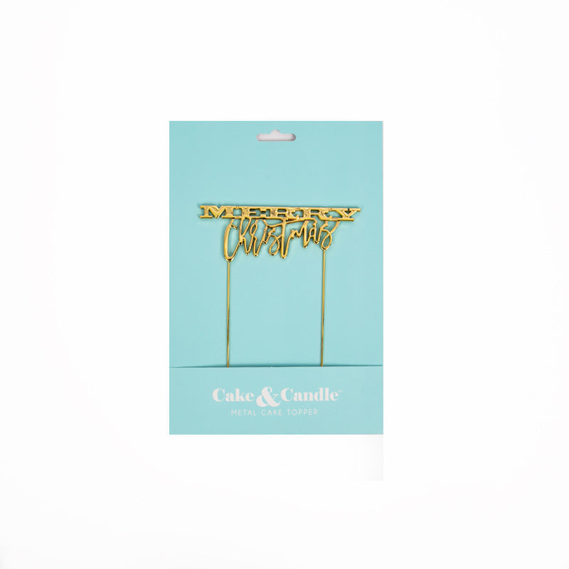 GOLD Plated Cake Topper - MERRY CHRISTMAS