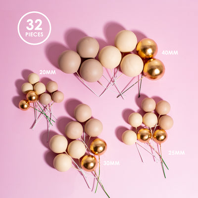 32 Cake Ball Toppers - CHAMPAGNE GOLD SPRINKS