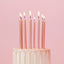 12cm Tall Cake Candles ROSE GOLD (Pack of 12)