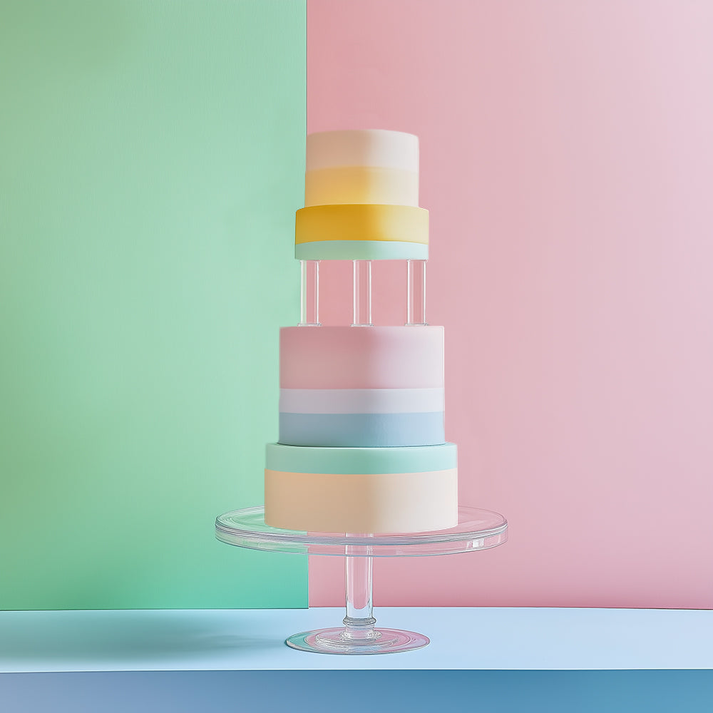 Acrylic CAKE PILLARS (Set of 4) - 10cm