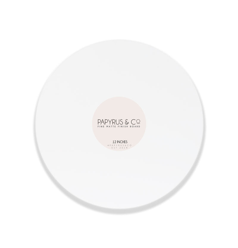 CAKE BOARD MATTE WHITE 12" ROUND MASONITE