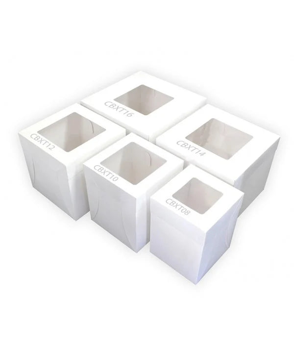 LOYAL 12" Tall Square Cake Boxes with Top Window