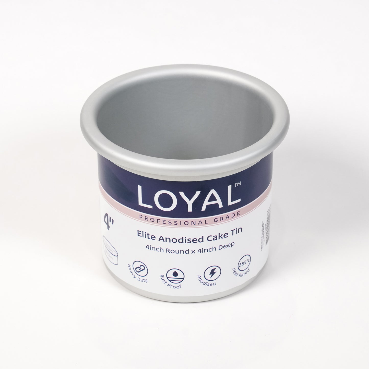 Cake Tin 4" Round LOYAL Elite Anodised 4" Deep