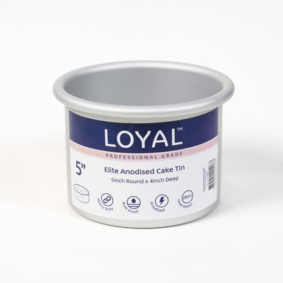 Cake Tin 5" Round LOYAL Elite Anodised 4" Deep