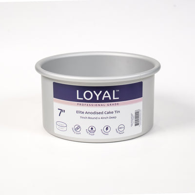 Cake Tin 7" Round LOYAL Elite Anodised 4" Deep