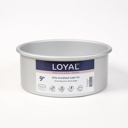 Cake Tin 9" Round LOYAL Elite Anodised 4" Deep