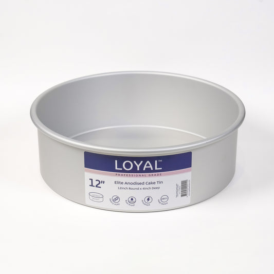 Cake Tin 12" Round LOYAL Elite Anodised 4" Deep