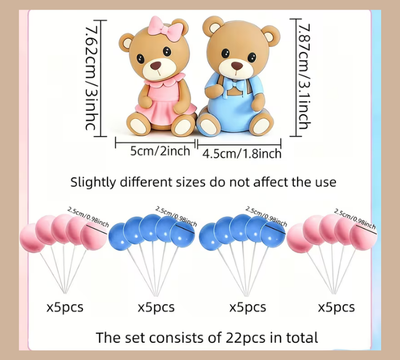Teddy Bears with Balloons 22PC Set