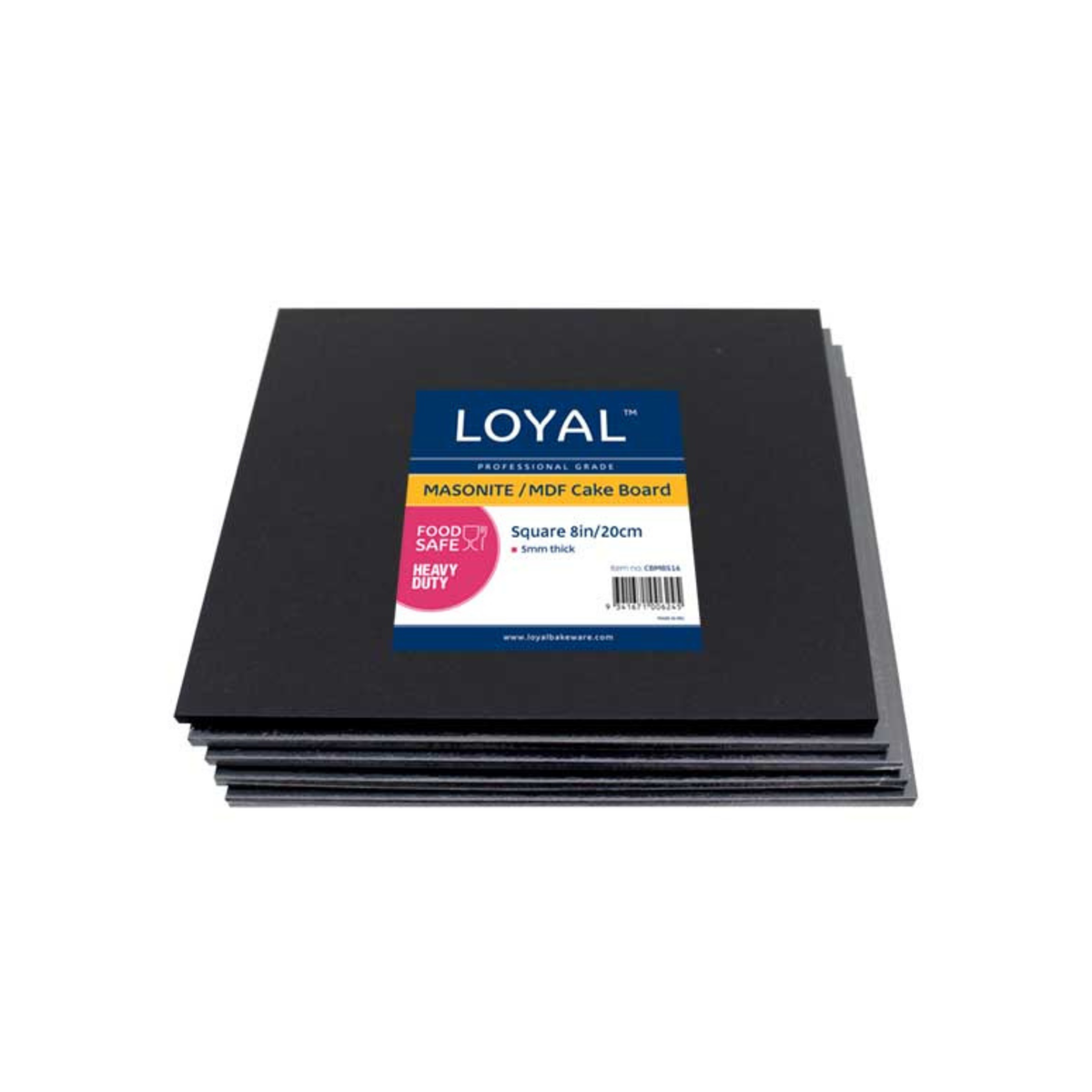 LOYAL Black Masonite Cake Board Square