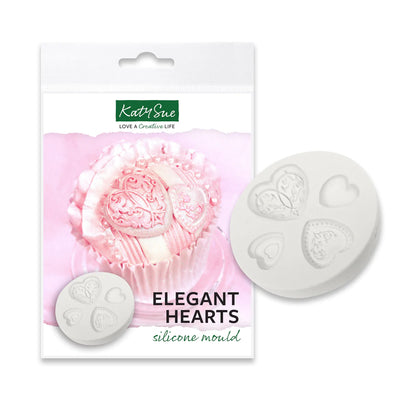 Mould Elegant Hearts Silicone Mould Katy Sue