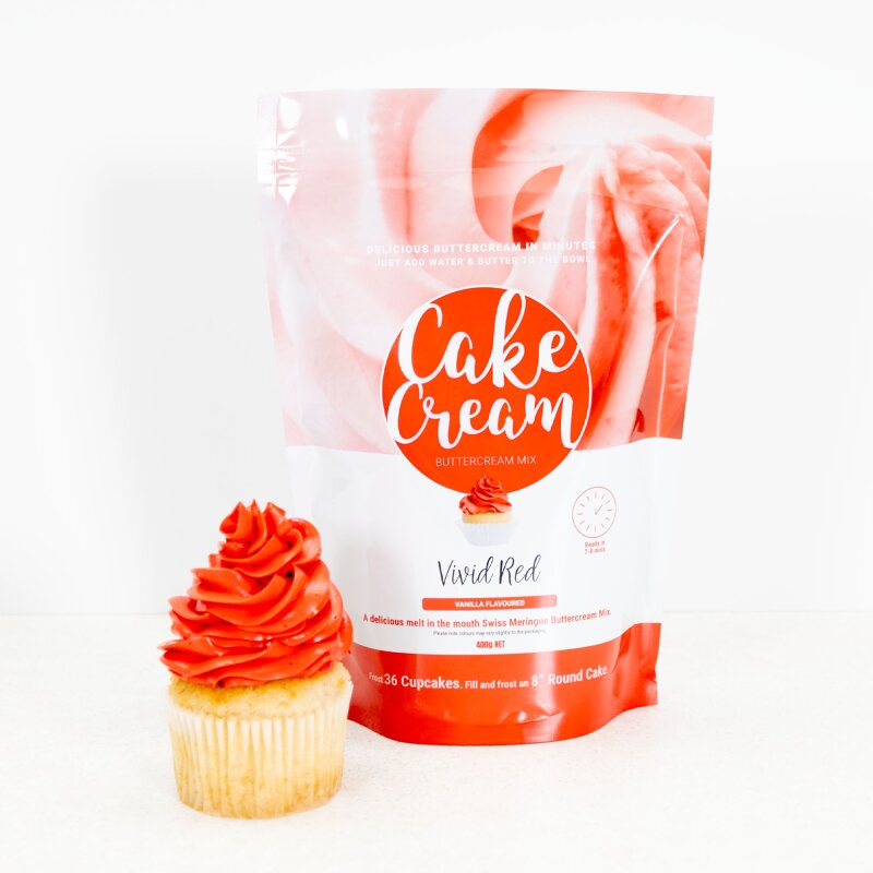 Cake Cream - Vivid Red - Vanilla Flavour 400g