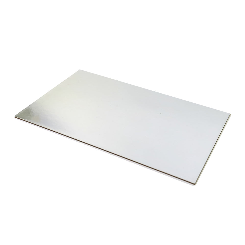 Cake Board Silver Foil Card 1/4 Slab Rectangle (20cm x 38cm)