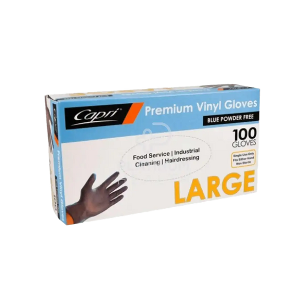 Gloves Capri Premium Blue Powder Free Vinyl