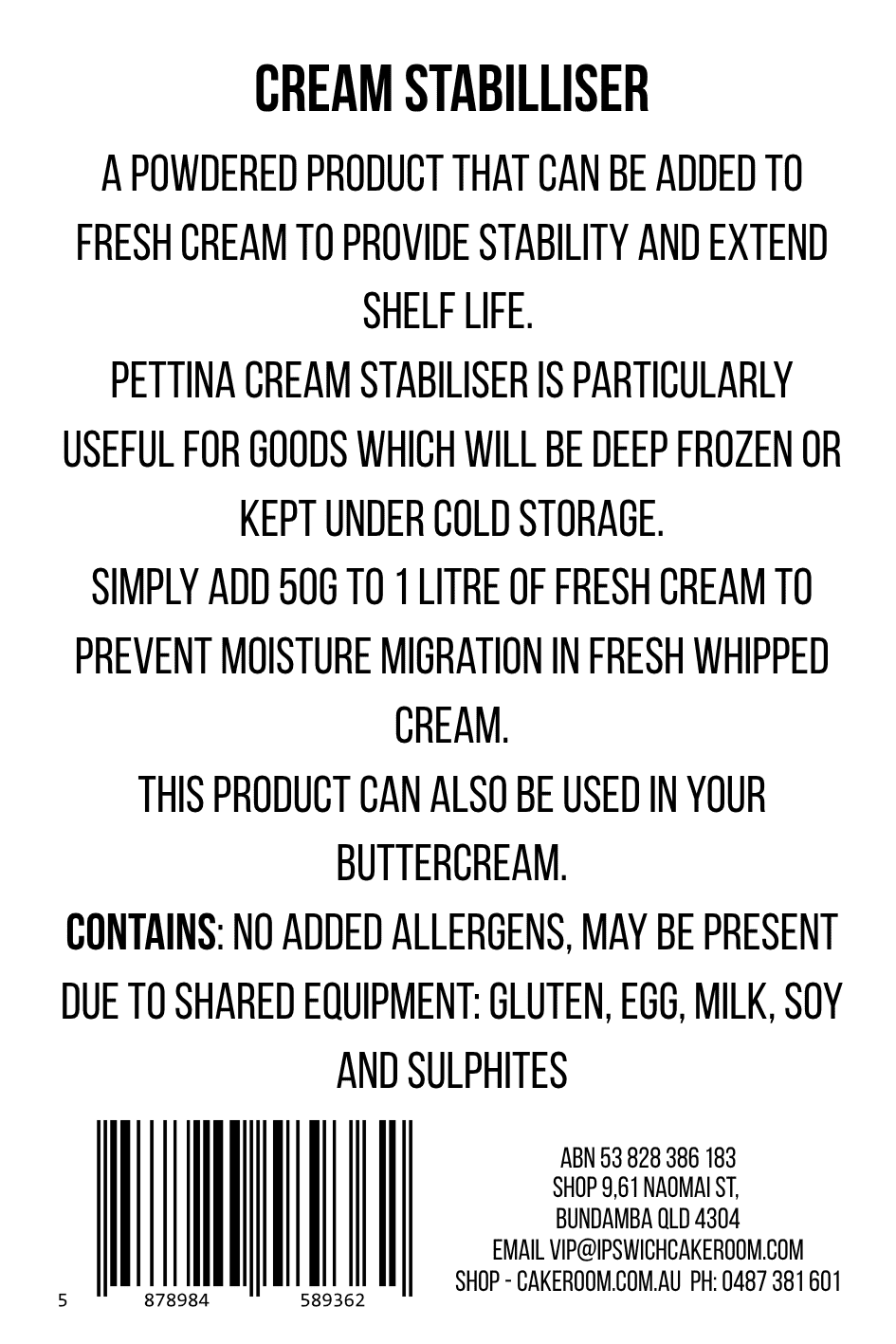 Cream Stabiliser Bakels 400g