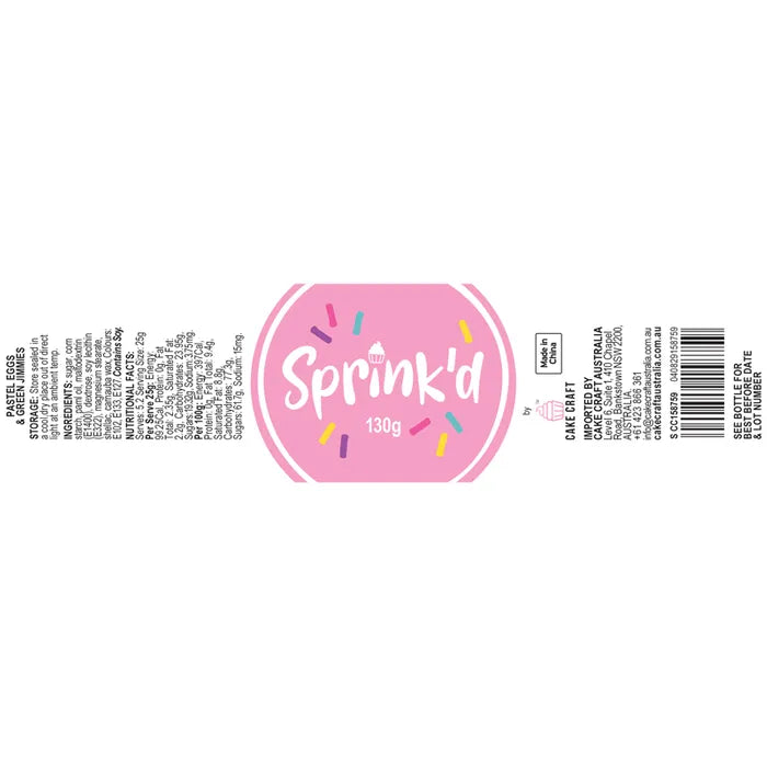 Sprinkles Sprink'd Pastel Eggs & Green Jimmies 130g