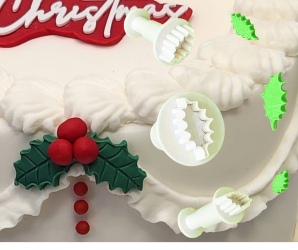 Christmas Leaf plunger 3pc