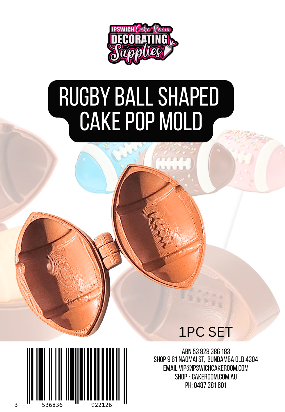 Rugby Shaped Lollipop Cake Mold